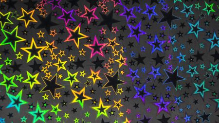 abstract holiday background five pointed stars multicolor glow iridescence packaging for design