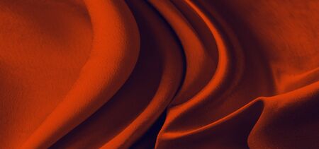 fabric wavy abstract red background color close-up for design
