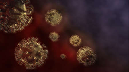 coronavirus covid19 close-up on a dark background place for inscription
