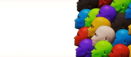 Multicultural Diverse Society 3D illustrationの写真素材