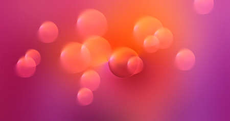 beautiful gradient abstract background balls drops bubbles. concept holiday time. blurred pink orange purple transition colors overlay layerの写真素材