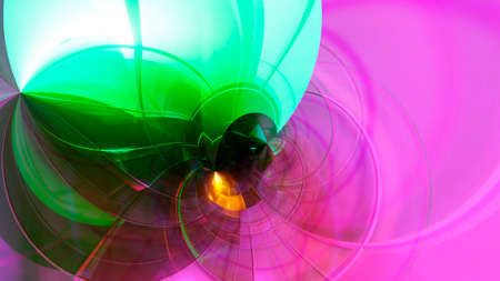 3d illustration beautiful abstract Modern Glow background polygons gradients yellow green purple color.の写真素材