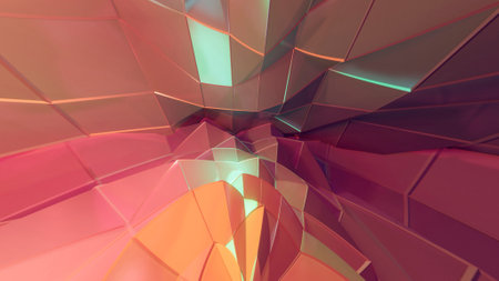 3d illustration beautiful abstract modern background polygons gradients of geometric shapes. Simple...