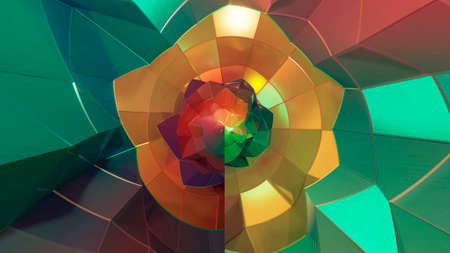 3d illustration beautiful abstract modern background polygons gradients geometric flower. Simple...