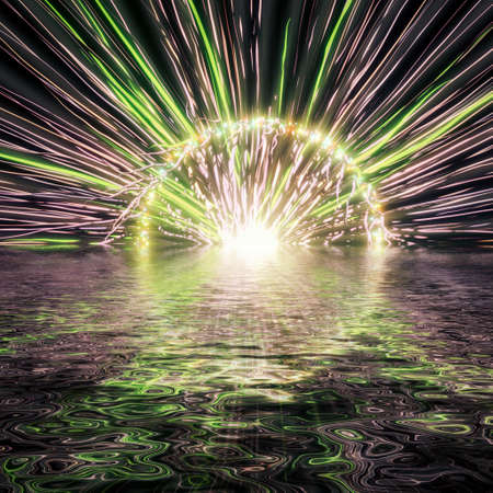 3d rendering. Shambhala is a fantastic beautiful simple landscape. the mythical land of spiritual rebirthの写真素材