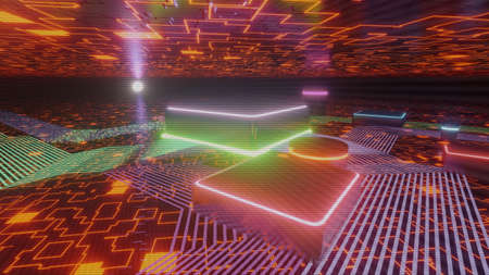 motherboard supertechnology supercomputer high-speed. 3d rendering, 3d illustration