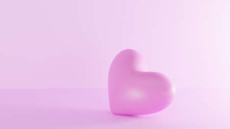 pink heart 3d illustrationの写真素材