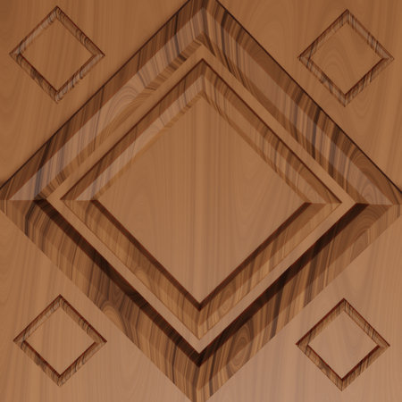 rhombus wooden frame background with empty space for text, 3d renderの写真素材