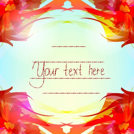 Red  gradient flower on the blue backgroundのイラスト素材