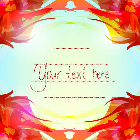 background with a bright red mirrored flower Can be used as a greeting card or invitationのイラスト素材