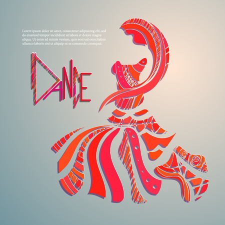 Vector banner for design. dance, asian, ethnic, Indiaのイラスト素材
