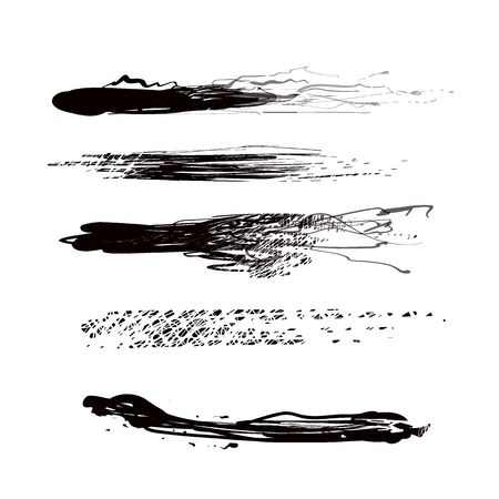 Set of hand drawn brushes for lettering and designのイラスト素材