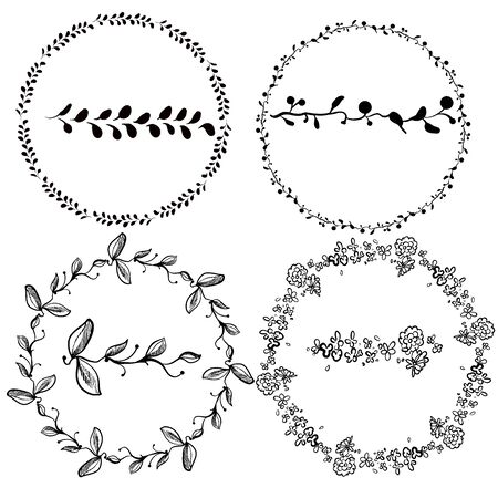 Set of hand drawn brushes for lettering and designのイラスト素材