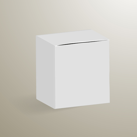 White Product Cardboard Package Box. Mock Up Template Ready For Design. Vector EPS10のイラスト素材