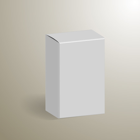 White Product Cardboard Package Box. Mock Up Template Ready For Design. Vector EPS10のイラスト素材