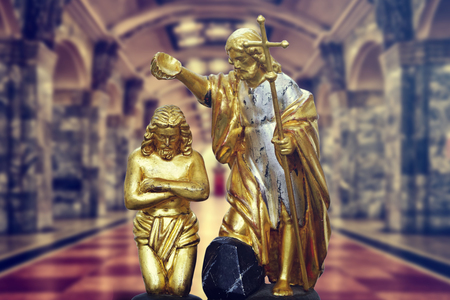 Baptism of Jesus Christ, Sculptural composition, Baptismal Ceremonyの写真素材