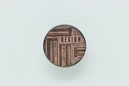 Round Metal Jeans Button in vintage styleの写真素材