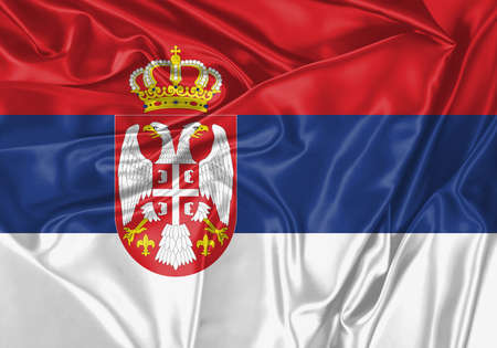 Morocco flag waving in the wind. National flag on satin cloth surface texture. Background for international concept.の写真素材