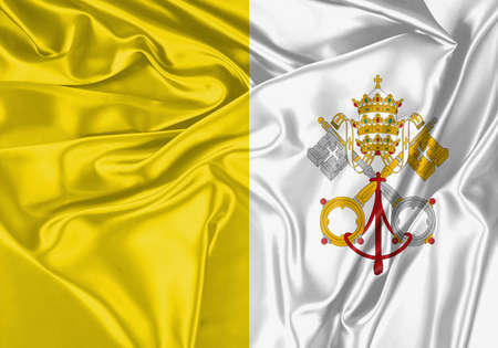 United Arab Emirates flag waving in the wind. National flag on satin cloth surface texture. Background for international concept.の写真素材