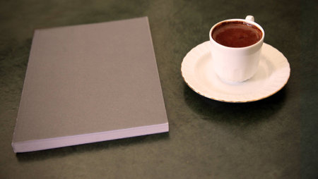Book and Turkish Coffeeの写真素材