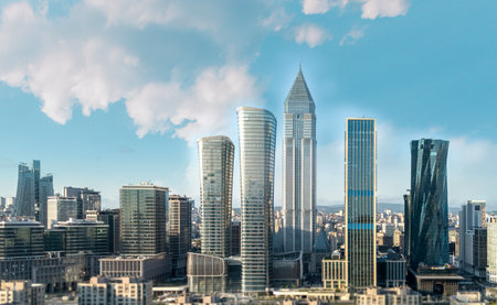 Panoramic view of istanbul finance centerの写真素材