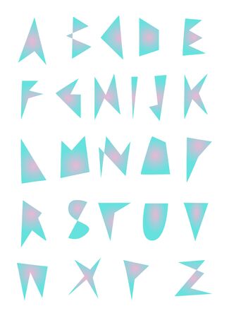 multicolor low poly style alphabet letters isolated on white backgroundのイラスト素材