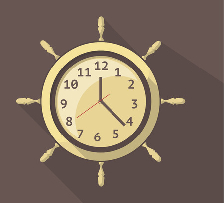 vector flat design icon of a wall clockのイラスト素材