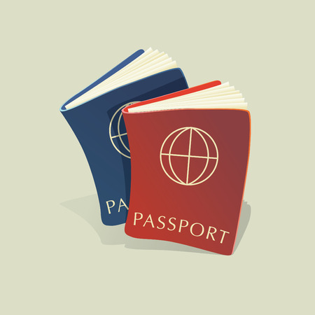illustration two passportsのイラスト素材