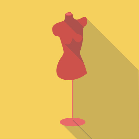 flat long shadow vector Empty mannequin torso template.のイラスト素材