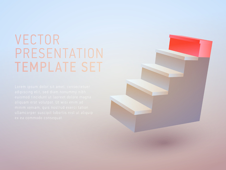 vector 3d business theme presentation template setのイラスト素材