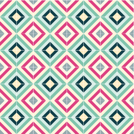 Vector Colorful abstract retro seamless geometric patternのイラスト素材