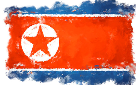 oil painting grunge effected illustration of KOEAN flagの写真素材