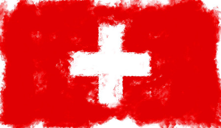 oil painting grunge effected illustration of switzerland flagの写真素材