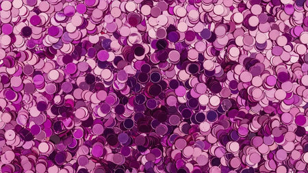 This image features a vibrant and intricate pattern composed of numerous overlapping circles in shades of pink and purple. The circles vary in size and intensity, creating a dynamic and visually engaging design.の素材