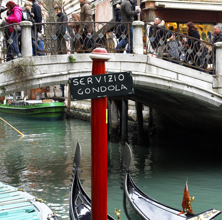 mooring pole for gondolas and gondola service for touristのeditorial素材