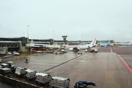 Amsterdam, Holland - July 3, 2017: Amsterdam Airport Schiphol is the main international airport of the Netherlands and one of the biggest in Europeのeditorial素材