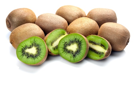 Kiwi fruit isolated on a white backgroundの写真素材