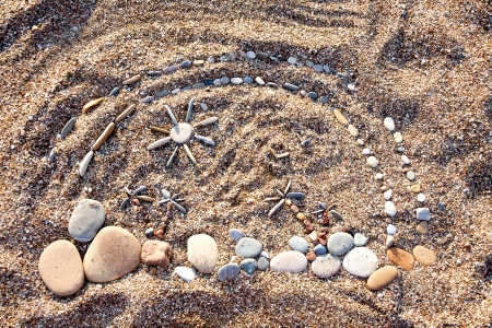 Sea stones backgroundの写真素材