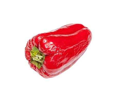 red old pepper isolated on white backgroundの写真素材