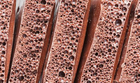 Aerated porous chocolate as a background on Food theme Aerated chocolateの写真素材