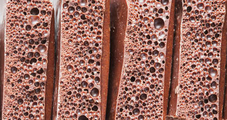 Aerated porous chocolate as a background on Food theme Aerated chocolateの写真素材