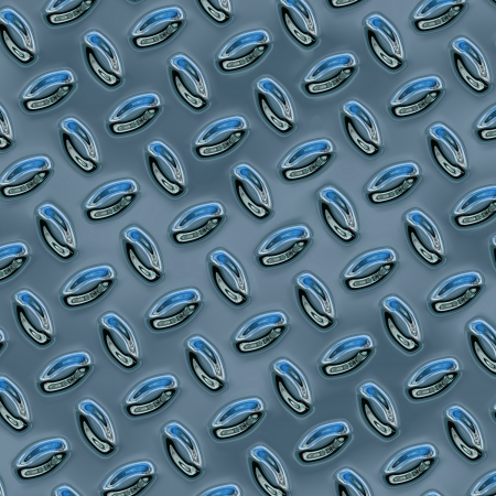 Background of a blue industrial metallic floor with a bumpy patternの写真素材
