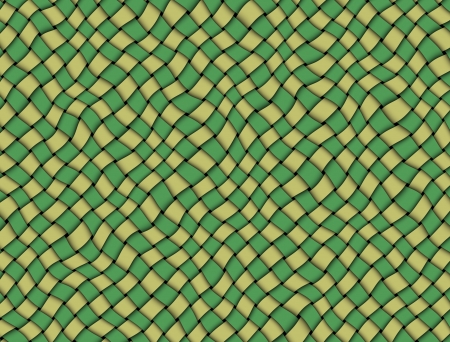 green and yellow checked fabric tableclothの写真素材