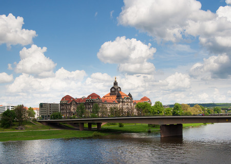Panoramic view of Dresden and the river Elbe.の写真素材