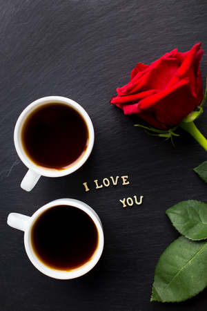 Still Life with a declaration of love. Valentine's Dayの写真素材