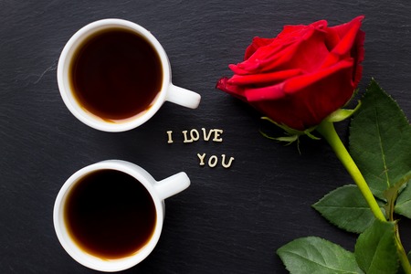 Still Life with a declaration of love. Valentine's Dayの写真素材