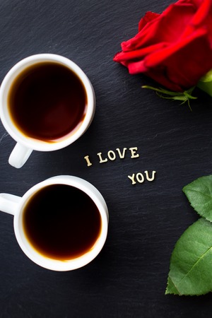 Still Life with a declaration of love. Valentine's Dayの写真素材