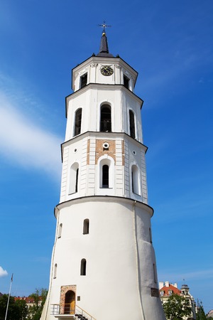 Beautiful sky over the city of Vilnius-view of the bell tower.の写真素材