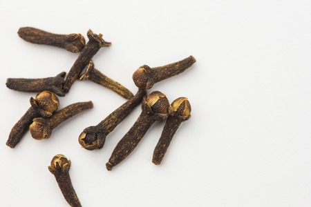 seasoning cloves isolated on white background.の写真素材