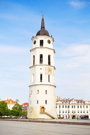 Beautiful sky over the city of Vilnius-view of the bell tower.の写真素材